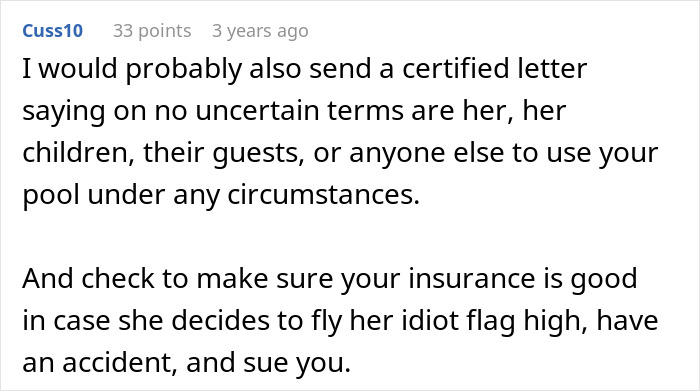 New Homeowner Stunned By Neighbor's Demand That They Watch Her Kids While They Swim In Their Pool