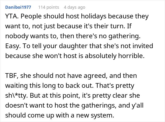 “Am I A Jerk For Uninviting My Daughter To Thanksgiving Since She Won’t Host It?”