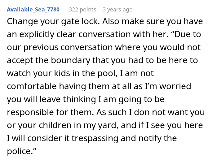 New Homeowner Stunned By Neighbor's Demand That They Watch Her Kids While They Swim In Their Pool