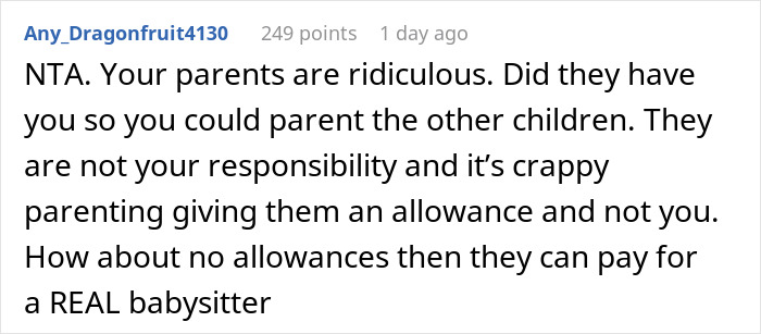 “AITA For Refusing To Babysit When My Parents Asked Because They Wouldn't Pay Me?”