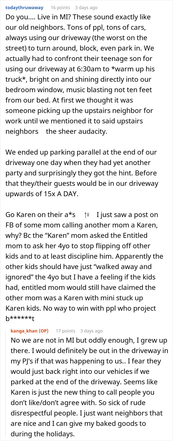 Hellish Neighbors Treat Woman’s Driveway Like A Pit Stop, She Gets Labeled A “Karen” For Complaining