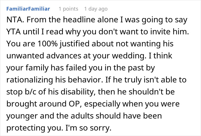 “AITA For Not Wanting My Disabled Cousin At My Wedding?”