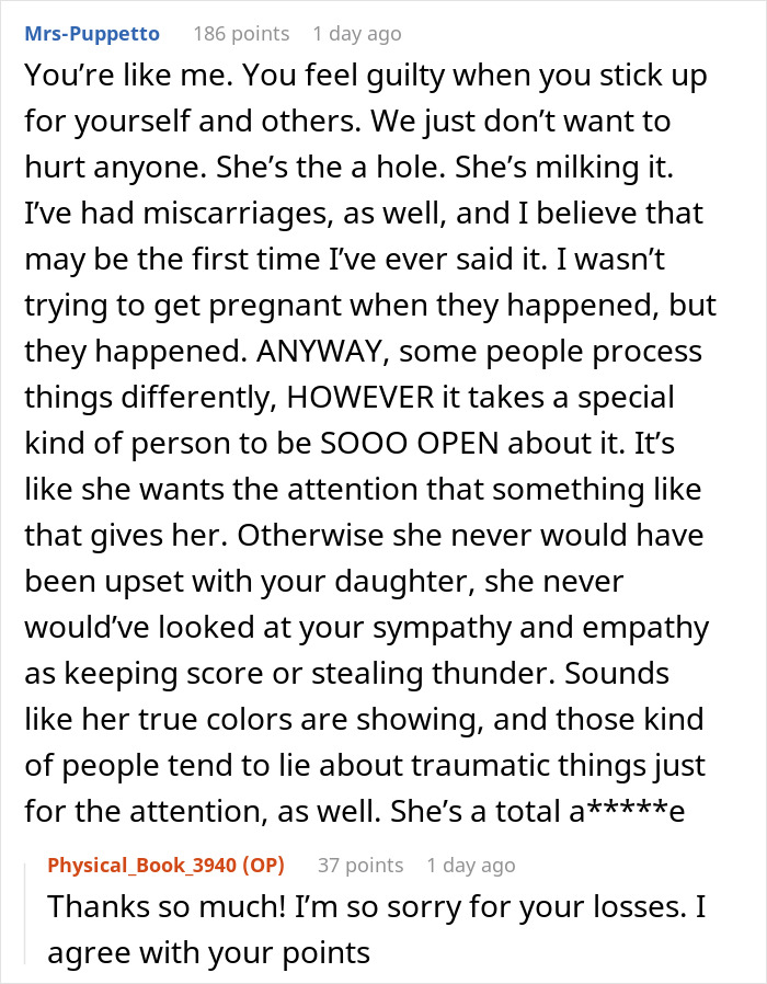 "[Am I The Jerk] For Telling My SIL That I’ve Had 4 Miscarriages When She Said I Didn’t Understand Her Loss?"