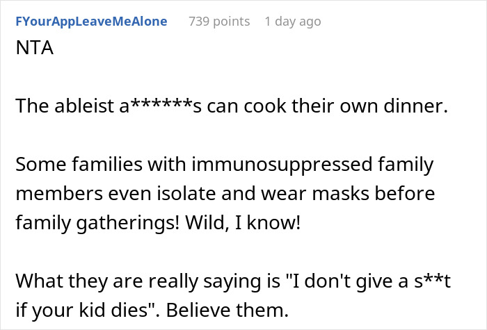 Family Refuses To Follow Simple Rule, Parent Cancels Thanksgiving: "I Was Overreacting"