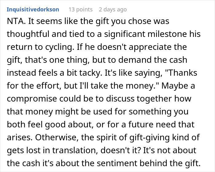 Husband Hates His Gift, Demands To Get Cash Instead: "I Told Him Hell No"