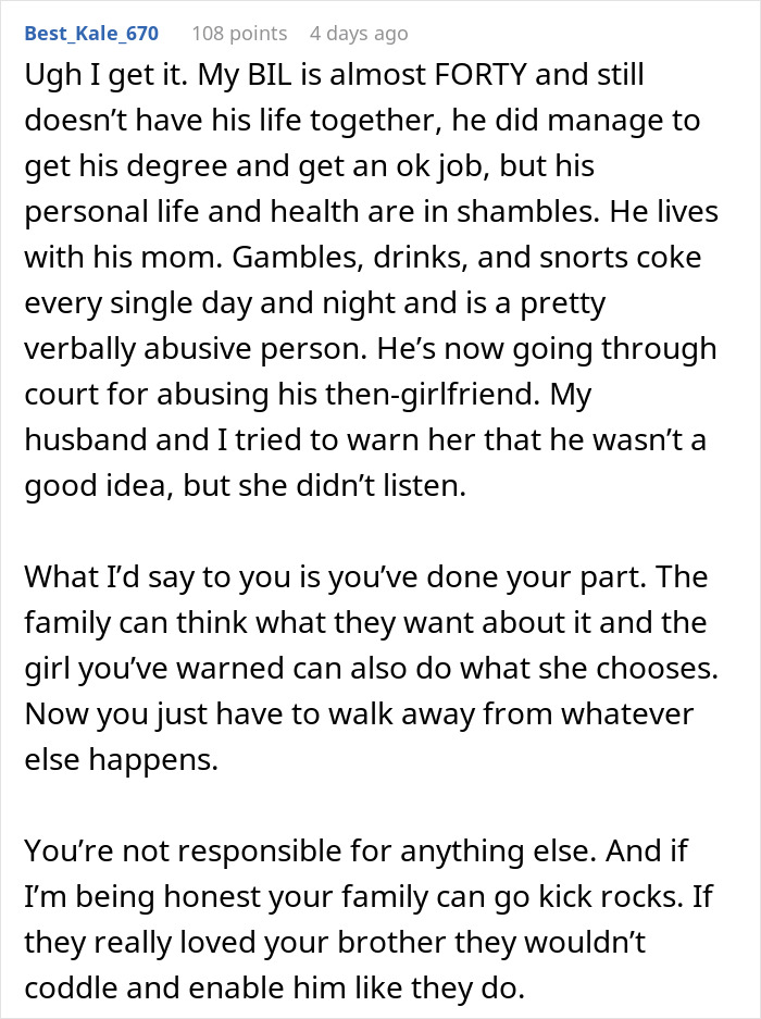 Family Angry With Guy For Scaring Off Deadbeat Bro’s New 18YO GF With The Ugly Truth 