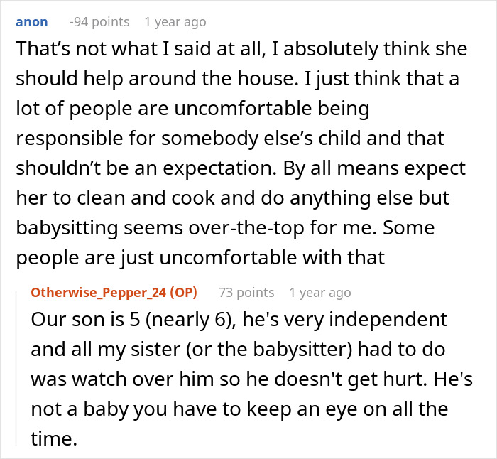 “AITA For Kicking My Sister Out After She Refused To Babysit My Son?”