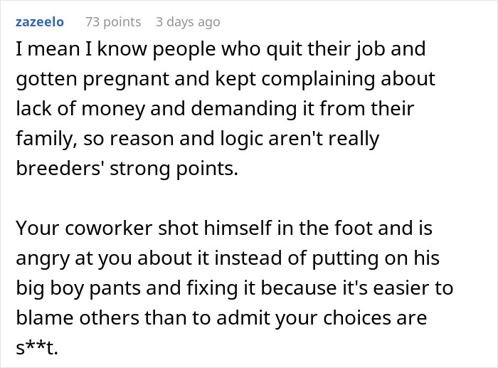 “My Coworker Is Mad I’m Quitting My Job Because It Interferes With Their Paternity Leave”