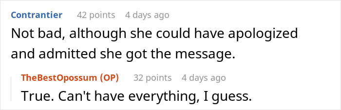 Reddit comments about a woman's clever payback against her boss on days off.