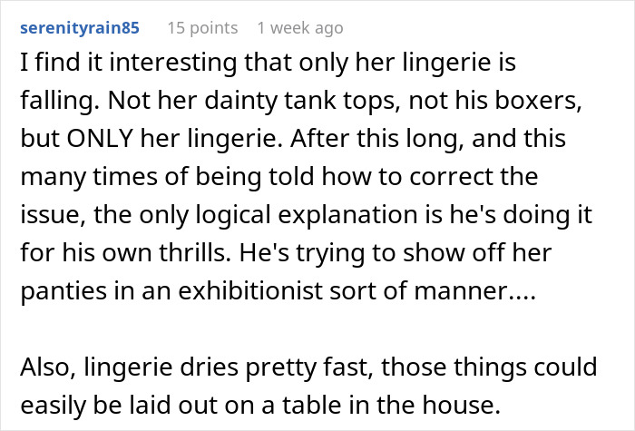 Neighbor Called “Creepy Jerk” For Returning Woman’s Lingerie That Keeps Blowing Onto His Balcony