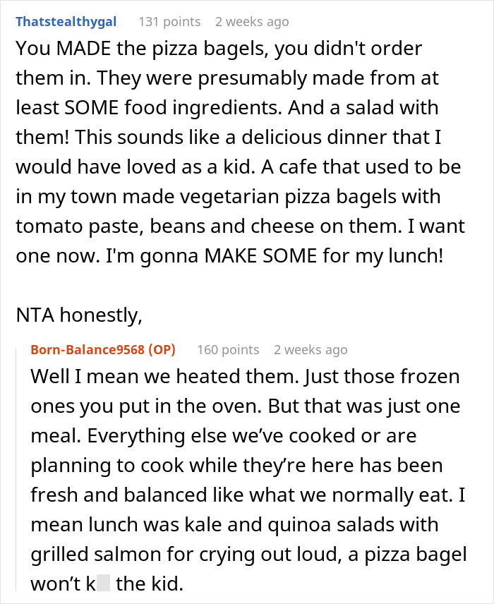 Folks Horrified By Mom Who Reacts Extremely After Her Kid Eats Pizza Bagels And Salad For Dinner