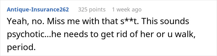 Comment discussing boundaries around relationships and recording, expressing strong disagreement.