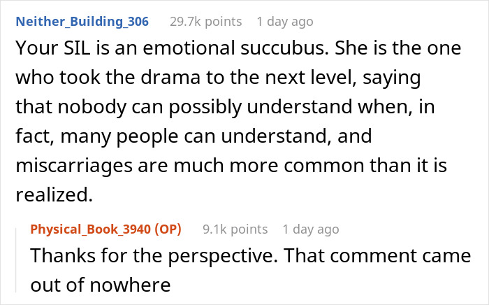 "[Am I The Jerk] For Telling My SIL That I’ve Had 4 Miscarriages When She Said I Didn’t Understand Her Loss?"