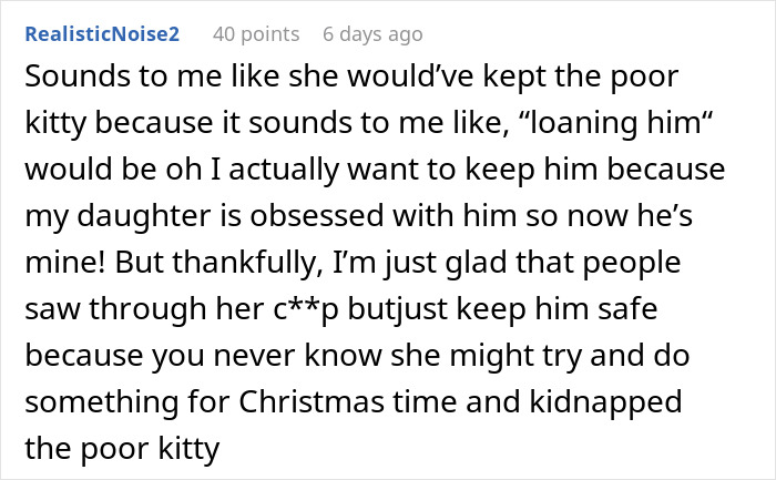 Mom Wants To Force Neighbor to Give Her Cat For Kid's B-Day Party Six Ways To Sunday, Drama Ensues