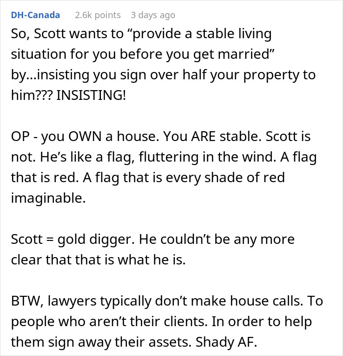 Woman Refuses To Share Ownership Of Her House With Fiancé, He Secretly Calls A Real Estate Lawyer