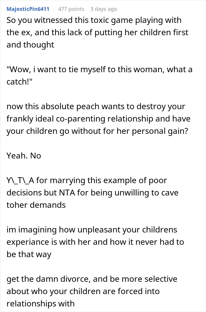 Wife Insists Husband Stop Supporting His Ex and Kids, He Turns To Internet For Advice