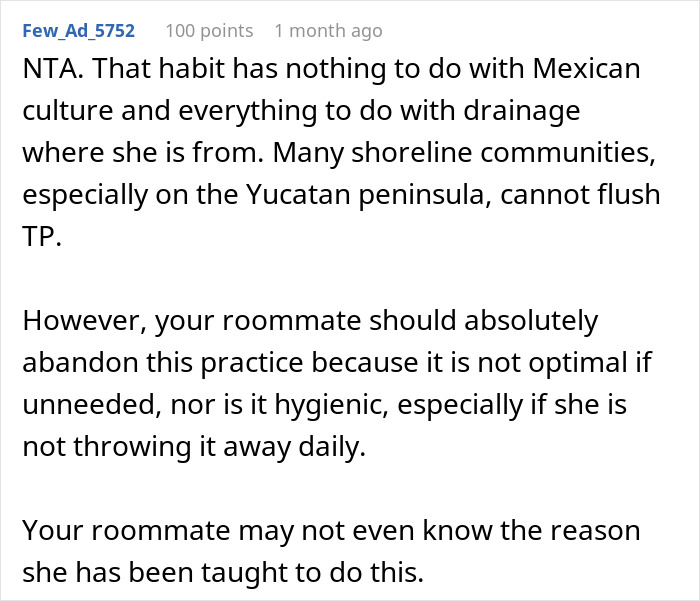 Woman Discovers Roommate’s “Gross” Habit, Gets Accused Of Disrespecting Her Culture