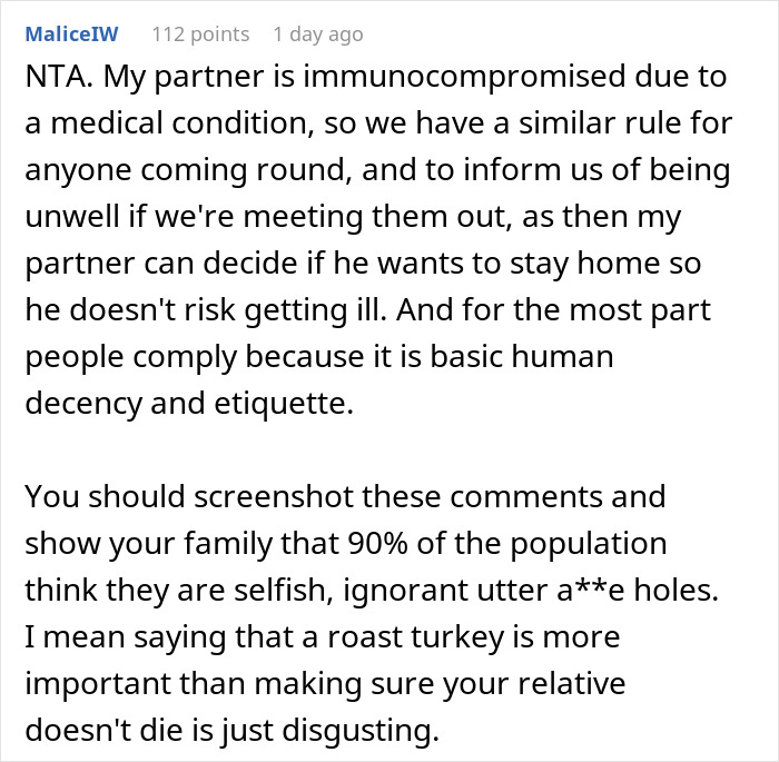 Family Refuses To Follow Simple Rule, Parent Cancels Thanksgiving: "I Was Overreacting"