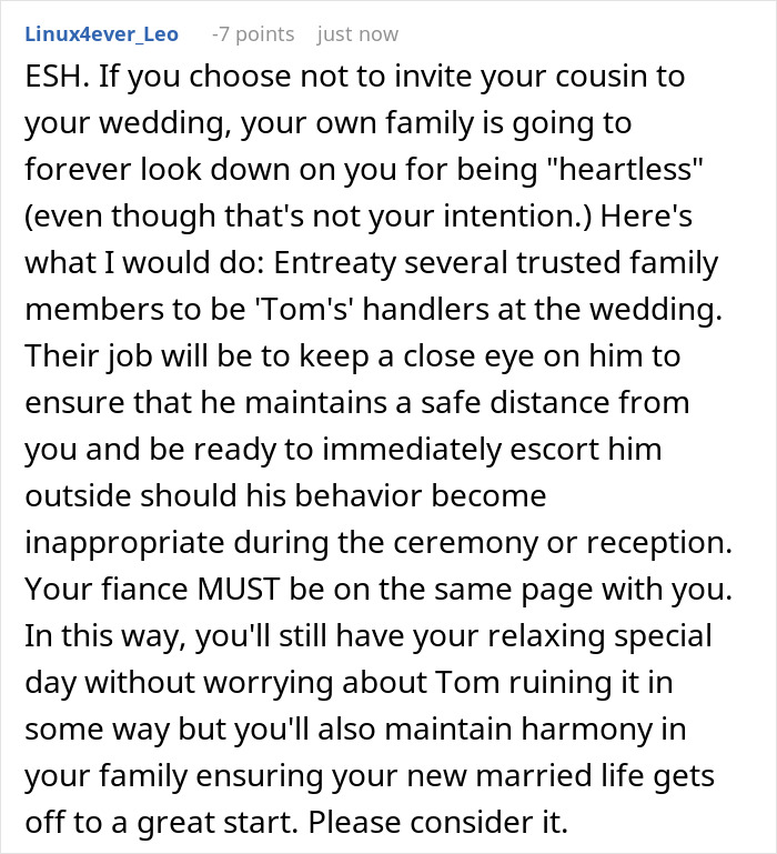 “AITA For Not Wanting My Disabled Cousin At My Wedding?”