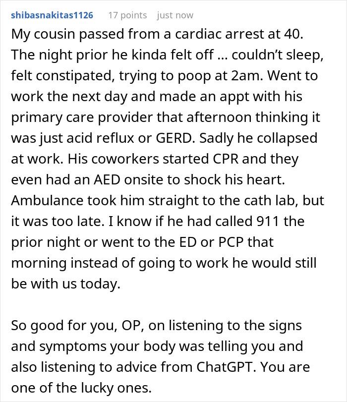 Person Vents About Their Symptoms To ChatGPT On A Whim, Ends Up Avoiding A Heart Attack