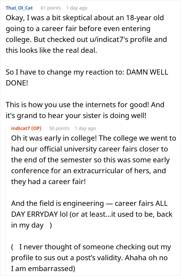 Creepy Man Invites A College Freshman At A Career Fair For Dinner, Faces The Wrath Of Her Sister