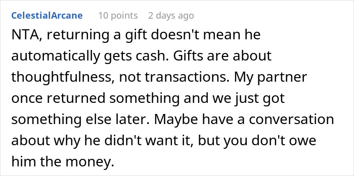 Husband Hates His Gift, Demands To Get Cash Instead: "I Told Him Hell No"