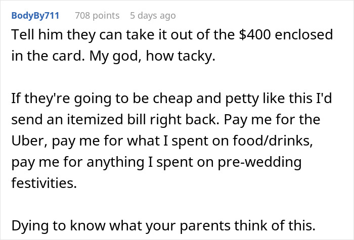 “Thought You Knew”: Person Surprised By Brother Suddenly Setting A Price To Attend His Wedding