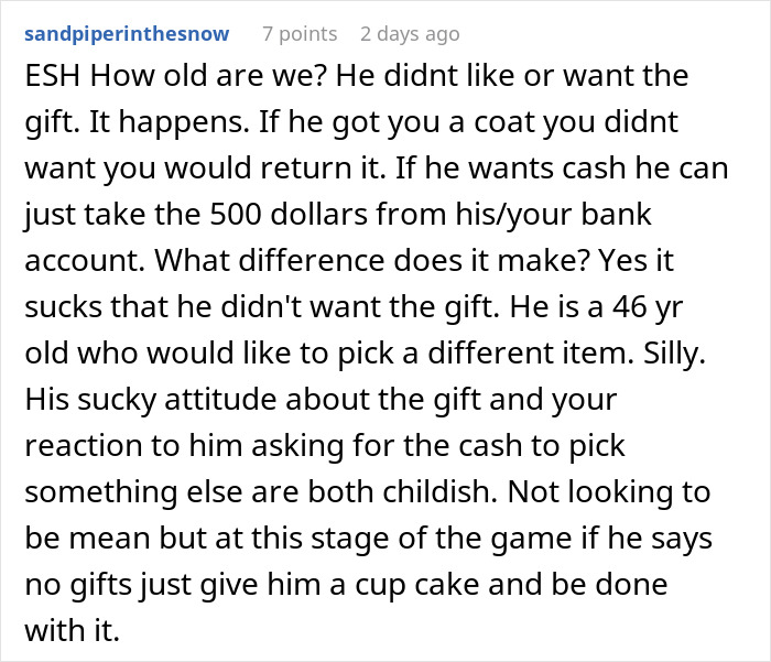 Husband Hates His Gift, Demands To Get Cash Instead: "I Told Him Hell No"