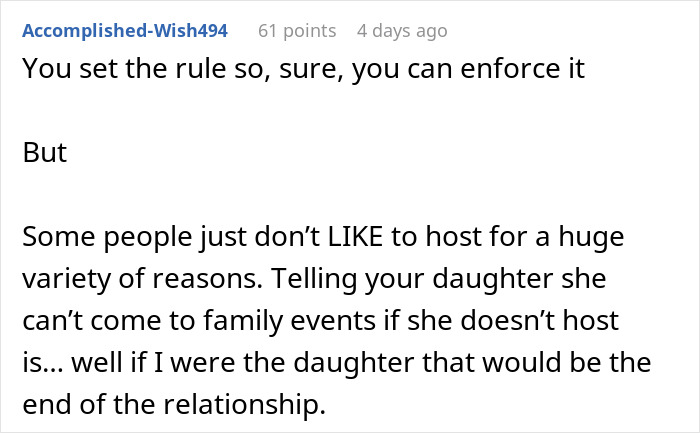 “Am I A Jerk For Uninviting My Daughter To Thanksgiving Since She Won’t Host It?”