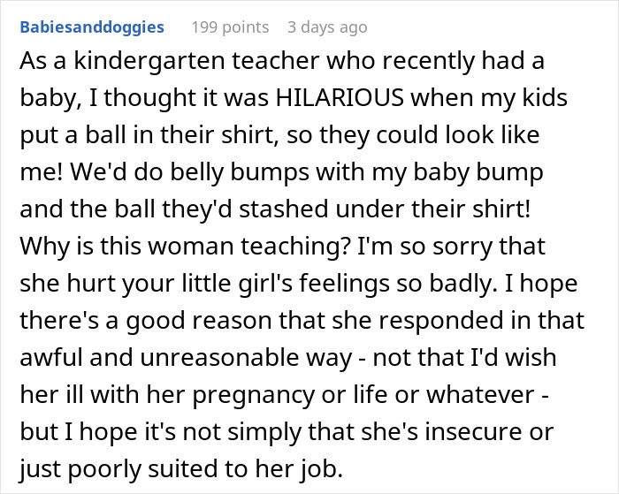 Pregnant Teacher Outraged By 6YO That Chose To Dress Up As Her For Halloween, Kid Left In Tears