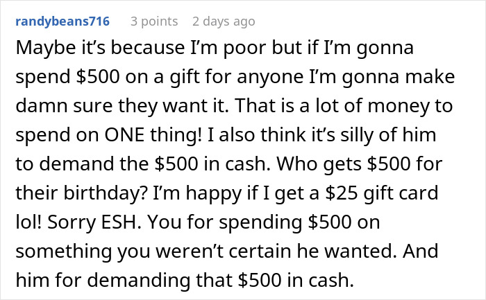 Husband Hates His Gift, Demands To Get Cash Instead: "I Told Him Hell No"