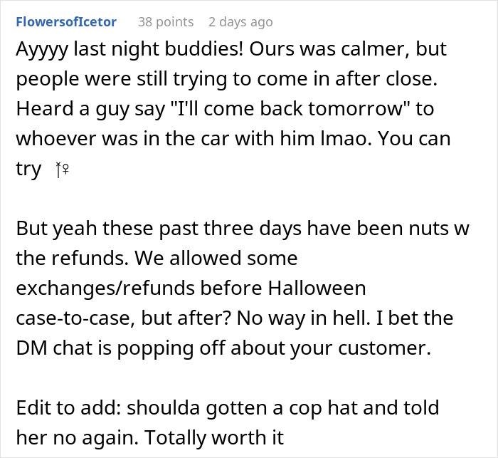 Customer Commits “Return Fraud”, Calls The Cops On Sales Agent