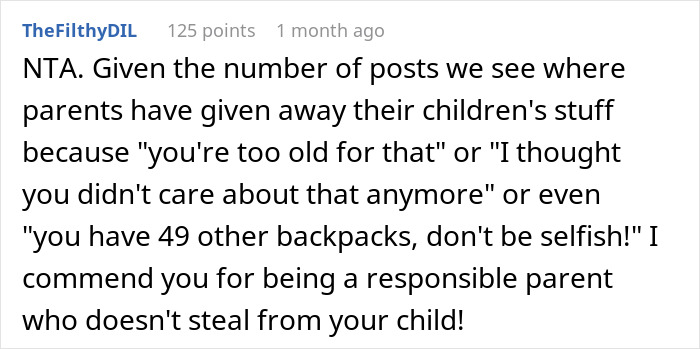 “AITA For Not Giving Away My Child’s Rare Backpack?”