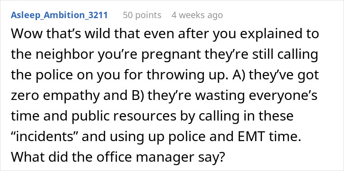 Thoughtless Neighbors Abuse Emergency Services By Reporting 11-Week Pregnant Lady For Vomiting