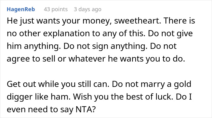 Woman Refuses To Share Ownership Of Her House With Fiancé, He Secretly Calls A Real Estate Lawyer