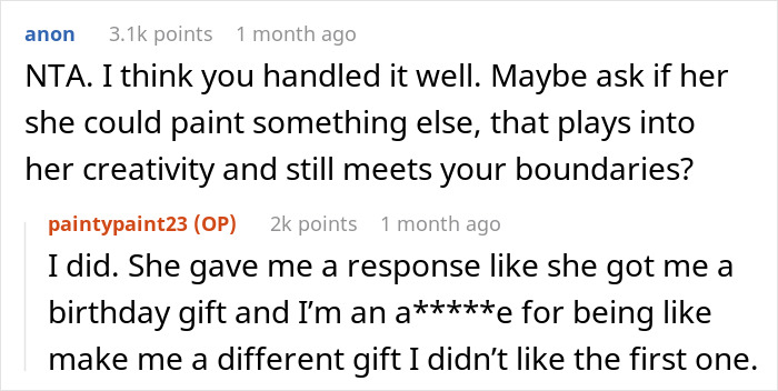 "A Homemade Peace Of Artwork": Guy Hates GF's Birthday Gift, Says It Makes Him Uncomfortable