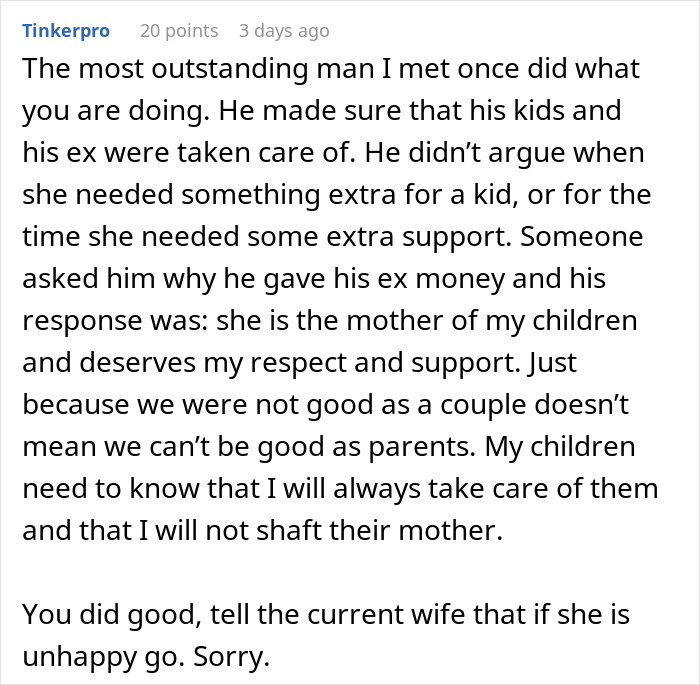 Wife Insists Husband Stop Supporting His Ex and Kids, He Turns To Internet For Advice