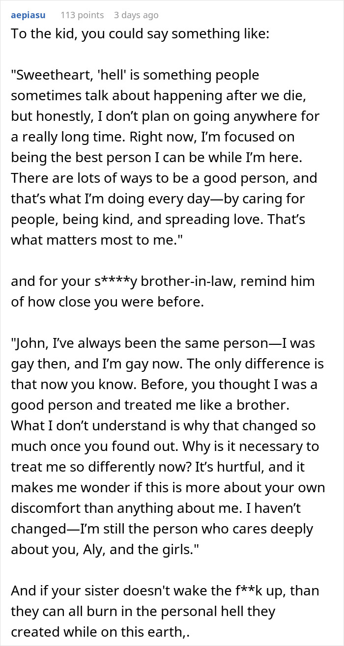 Bigoted BIL Poisons Kids' Minds That Their Gay Uncle Is Going To Hell, Wife Rages After Finding It Out