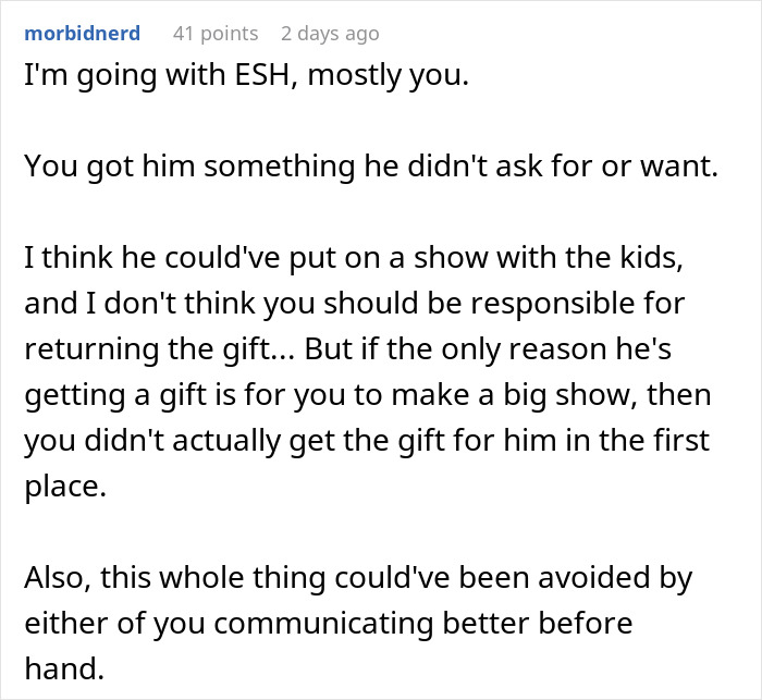 Husband Hates His Gift, Demands To Get Cash Instead: "I Told Him Hell No"