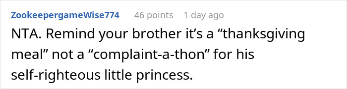 Woman Refuses To Invite Brother's GF To Thanksgiving: "She Rolled Her Eyes"