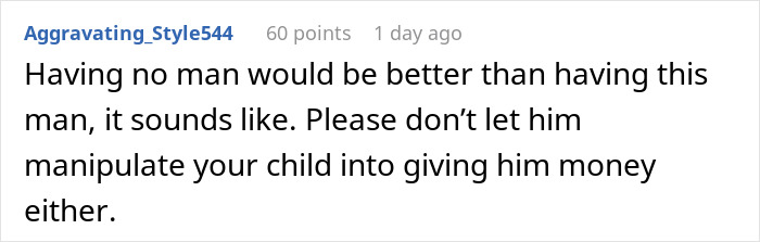 Comment about refusing to share college fund for bio son with stepkids.