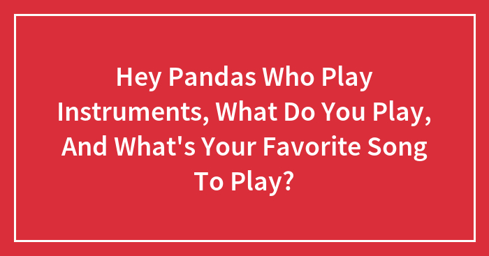 Hey Pandas Who Play Instruments, What Do You Play, And What’s Your Favorite Song To Play?