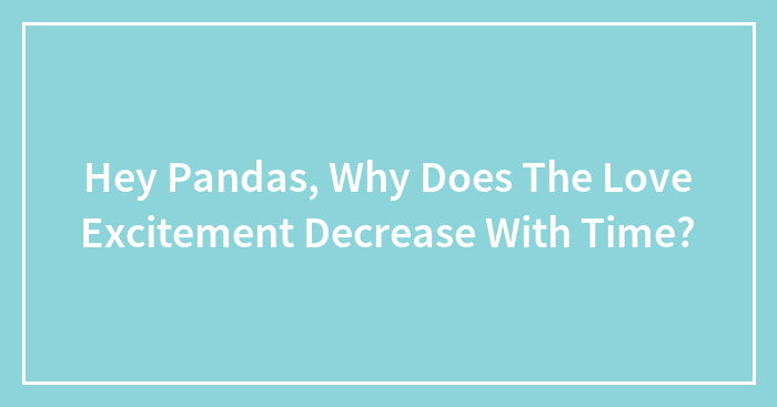 Hey Pandas, Why Does The Love Excitement Decrease With Time?