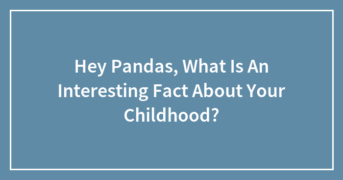 Hey Pandas, What Is An Interesting Fact About Your Childhood? (Closed)