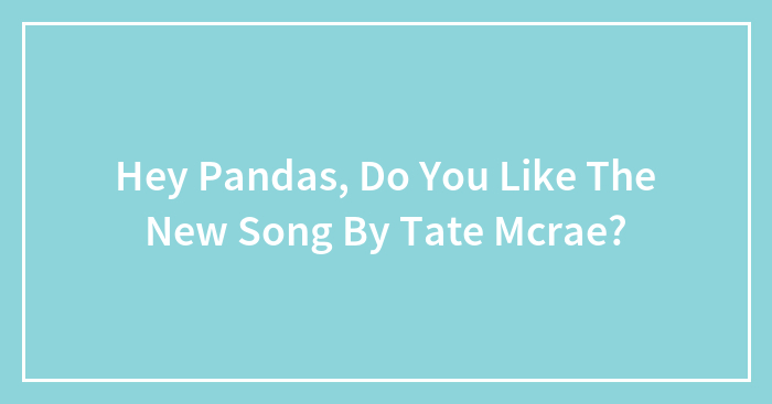 Hey Pandas, Do You Like The New Song By Tate Mcrae?