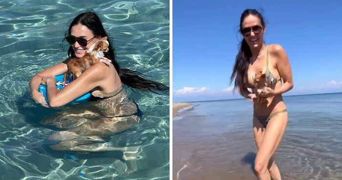 “Aging Like Fine Wine”: Demi Moore, 62, Flaunts Beach Body While Wishing Her Dog A Happy Birthday