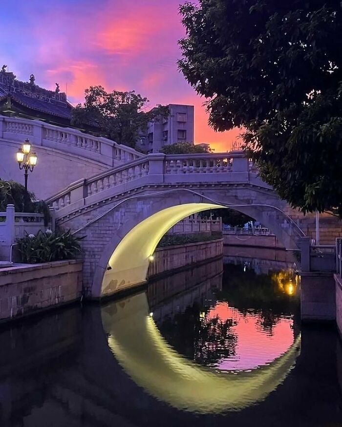 Crescent Moon Bridge In Guangzhou, China