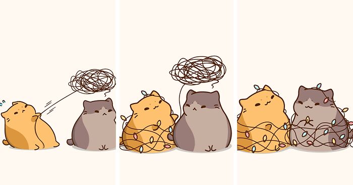 39 New Comics Offering Comfort And A Sense Of Connection Through Chubby Cats, By This Artist