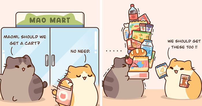 39 Heartwarming Cartoons By Olive Yong Featuring Chubby Cats Dealing With Everyday Challenges (New Pics)