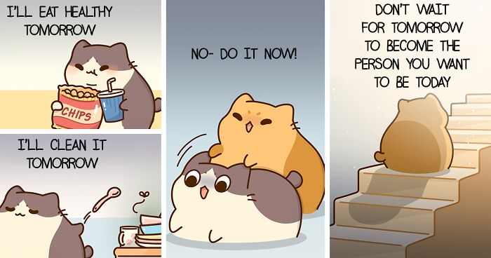 39 Wholesome Comics Featuring Chubby Cats That Spread Love, Kindness, And Humor (New Pics)